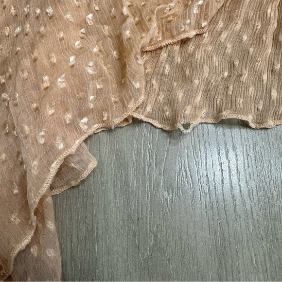 Z&L Tiered Asymmetrical Peach Maxi Skirt SZ Small Sheer Bohemian Romantic GUC - Picture 5 of 8